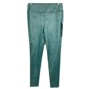 NWT Lularoe‎ Luxe Leggings Womens Sz M Green Faux Leather Stretch Pull On